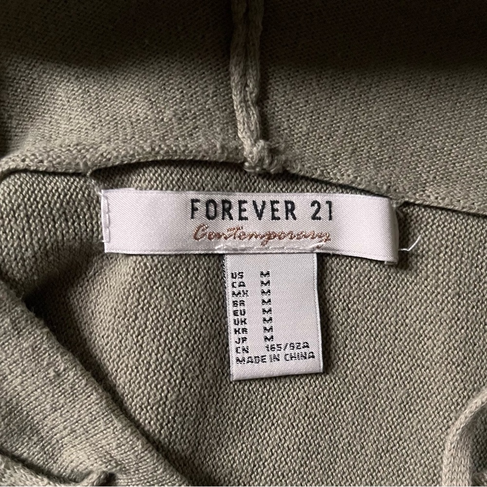 Forever 21 Oversized Olive Hoodie - Picture 2 of 5